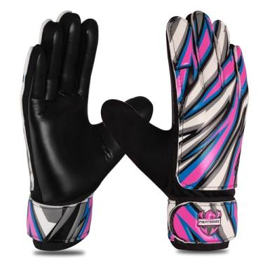 Imagem de FIGHTSENSE Luvas de goleiro de futebol para crianças, meninos, luvas de goleiro de futebol, palma de látex de 5 mm, respiráveis, aderência forte antiderrapante, proteção de pulso dupla (rosa, tamanho