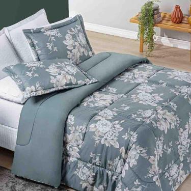 Imagem de Edredom Coberdrom Michigam Super King Dupla Face - Verde - 100% Poliés