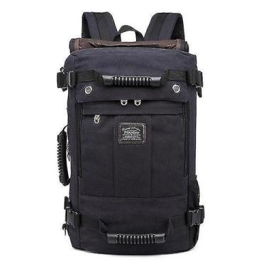 Imagem de Mochilas masculinas de lona mochila multifuncional de grande capacidad