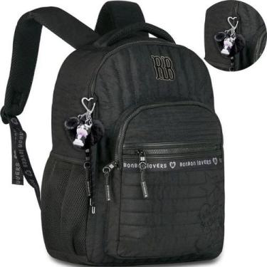 Imagem de Mochila Escolar de Costa Feminina RB Rebecca Bonbon Chaveiro Puxadores