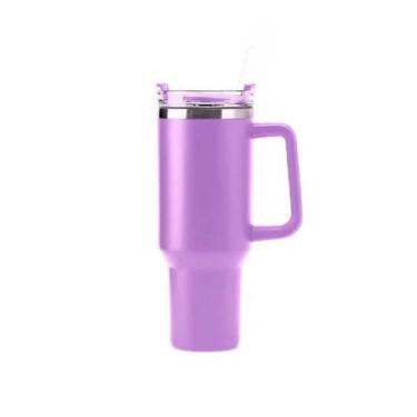 Imagem de Copo Térmico Lilás 1200ml com Canudo e Parede Dupla - B2