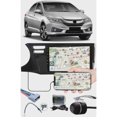 Imagem de Multimídia 9 Polegadas Honda City 2015 à 2020 Espelhamento USB Bluetooth + Chicotes + Interface Volante + Moldura Painel + Câmera de Ré