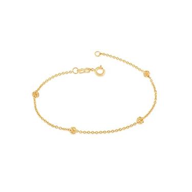 Imagem de Pulseira Rommanel Banhado Ouro Com Globos Vazados 19cm 550488