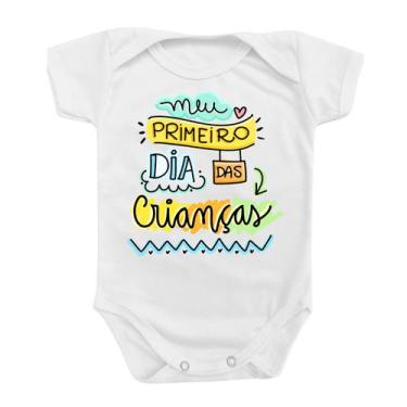 Imagem de Body Roupa De Bebê Meu Primeiro Dia Das Crianças Menino Azul - Use Jun