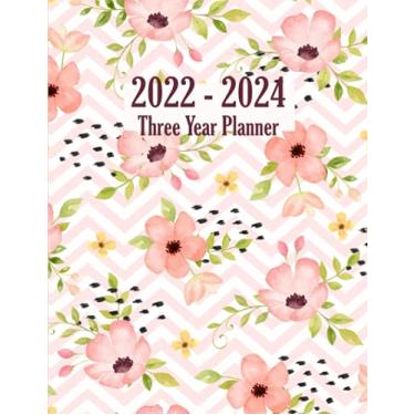 Imagem de 2022-2024 Three Year Planner: 3 Year Planner Monthly for Women Floral Cover Large size 8.5" x 11"