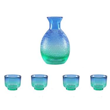 Imagem de PAYNAN Copo de vinho com estampa de martelo de vidro com estampa de saquê japonês criativo