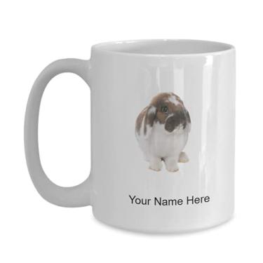 Imagem de Caneca personalizada de coelho anão – Caneca de café para amantes de coelho anão, ideia de crianças que amam – Caneca de café de 425 g