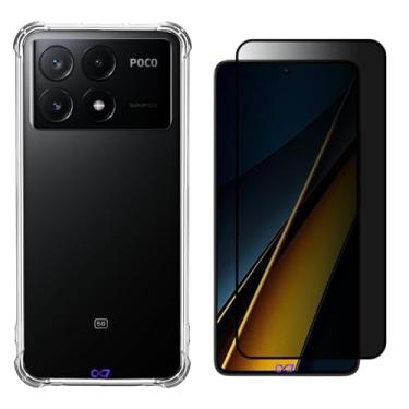 Imagem de KIT Película Privacidade 3D + Capa Anti-Impacto para Poco X6 Pro 5G - (Tela 6.67) - C7 Company