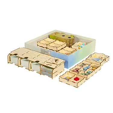 Imagem de The Broken Token Organizador de jogos compatível com Wingspan – Caixa organizadora de jogos de madeira com várias bandejas