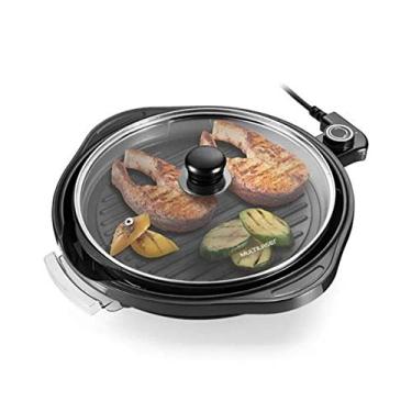 Imagem de Panela Grill Gourmet 220V com 1200W Grelha Antiaderente Temperatura Regulável e 30cm de Diâmetro Preto Multilaser - CE054