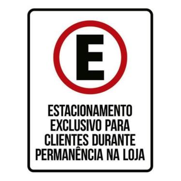 Imagem de Kit 3 Placa Estacionamento Exclusivo Clientes Loja 36X46 - Sinalizo