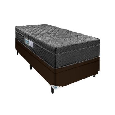 Imagem de Cama Arezzo Baú Solteiro Box Black Molas Ensacadas Marrom - Portobel