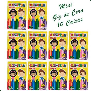 Imagem de Kit 10 Mini Giz de Cera com 5 Cores - Lembrancinha de Aniversário Fest