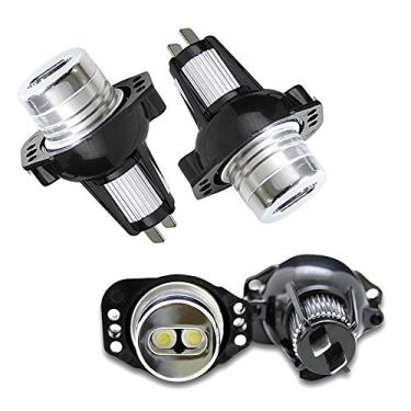 Imagem de iJDMTOY (2) Bulbos de LED branco Angel Eye compatíveis com BMW E90 E91 325i 330i Pré-LCI, alimentado por 7000K Xenon Branco 6W Luz de LED com cordão de chaveiro iJDMTOY
