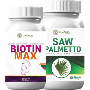 Imagem de Biotina Max 500mg 60 Cáps + Saw 500mg 120 Cáps - Tree of Life