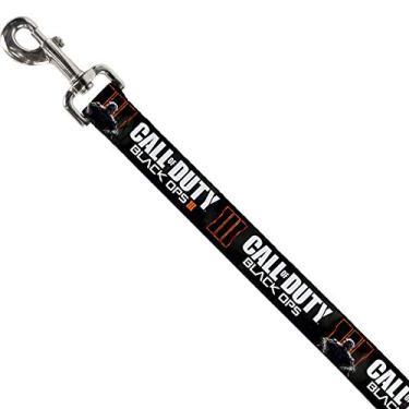 Imagem de Coleira para cães com logotipo Molten Trey de Call of Duty Soldado Molten Trey preto e branco laranja 1,2 m de comprimento 1,27 cm de largura