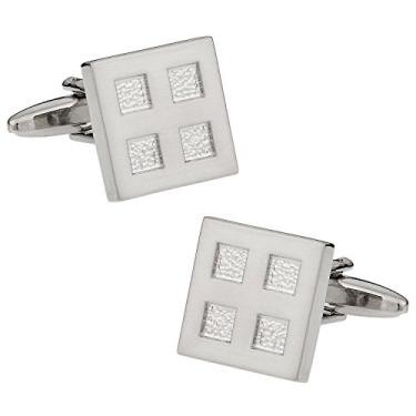 Imagem de Abotoaduras prateadas com caixa de apresentação Cuff-Daddy