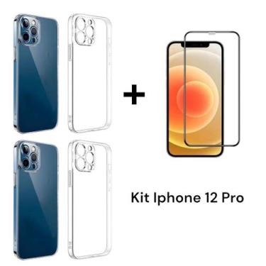 Imagem de 1UN Películas 3D De Vidro Para Iphone 12 PRO + 2UN Capinha Capa Anti I
