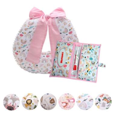 Imagem de Kit Almofada Amamentação com Porta Fralda Bebê Menina Menino - Maria's