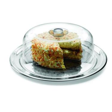 Imagem de Boleira aço inox c/ tampa acrilica 31 cm prática e moderna - JFZ IMPOR