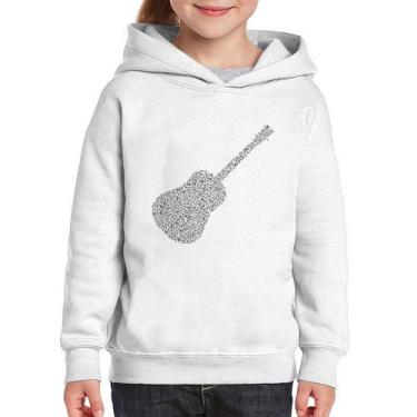Imagem de Moletom Infantil Violão Notas Musicais - Foca na Moda, Branco, 8