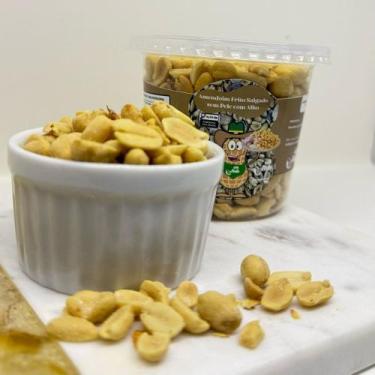 Imagem de Amendoim Frito Com Alho Pote 200gr Suculento Sem Pele Salgado - On Nut