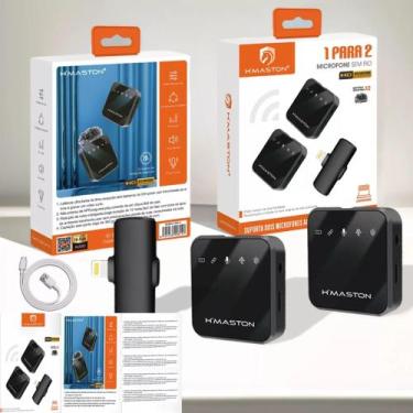 Imagem de Microfone Sem Fio Duplo Preto Lapela Lightning Para iPhone Mk15 - HM