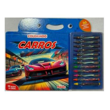 Imagem de Livro Colorindo 30 desenhos para colorir C/12 Giz De Cera - NoBrand, C