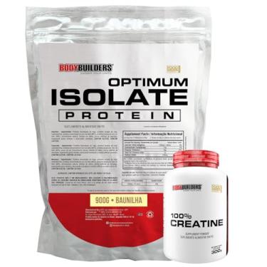 Imagem de Kit Optimum Isolate 900g + Creatina 100% 300g - Bodybuilders (Médio, Baunilha)