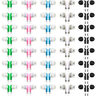 Imagem de Konohan Pacote com 100 fones de ouvido infantis com fio, multiunidades, fones de ouvido para escola, biblioteca, museu, sala de aula, estudantes, multicoloridos