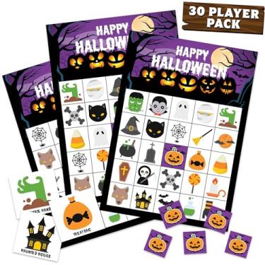 Imagem de Joyousa Halloween Bingo Game Set - 30 Player Cards Pack - Halloween Party Games for Kids, Adults & Family Activity - Halloween Crafts for Classroom School Supplies Board Games