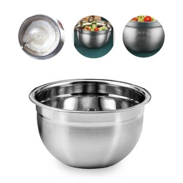 Imagem de Tigela Mixing Bowl Aço Inox Salada Molho Creme Multiuso 18cm