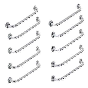Imagem de Barra alça de Apoio Inox 50cm Kit 10 Und Banheiro Corrimao Suporte Ajuda Idoso Gestante Deficiente