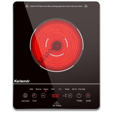 Imagem de Cooktop Elétrico Portátil 110v com Timer e Trava de Segurança, 9 Níveis de Potência, Ideal para Cozinhas Compactas,Karienvir