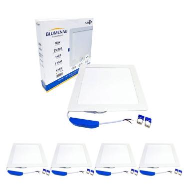 Imagem de 5x Luminárias Painel Plafon Quadrado Embutir 18w Branca Fria