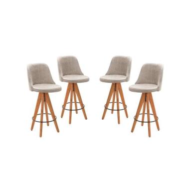 Imagem de Kit 4 Banquetas Altas Giratórias Júlia - Zurc Decor