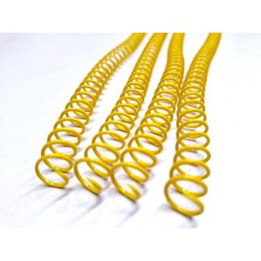 Imagem de Espiral Para Encadernação Amarelo 7mm Até 25 folhas com 100 Unidades -
