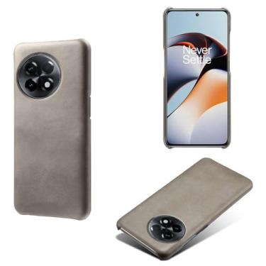 Imagem de Capa para Oneplus Ace 2,Proteção contra quedas,Casca de volta de cor sólida simples,Design de couro de imitação de plástico-Gray