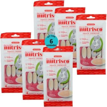 Imagem de Snack cremoso nutrisco gatos 14g atum e camarão com 4 un - kit com 6