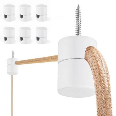 Imagem de Ganchos de teto Adcssynd Aluminum Swag Hook, pacote com 6, brancos