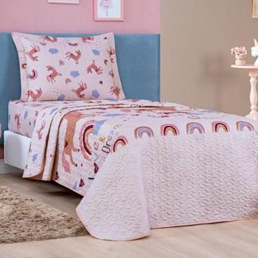 Imagem de Colcha Cobre Leito Bouti Dupla Face Solteiro Infantil Kids 2 Peças - U