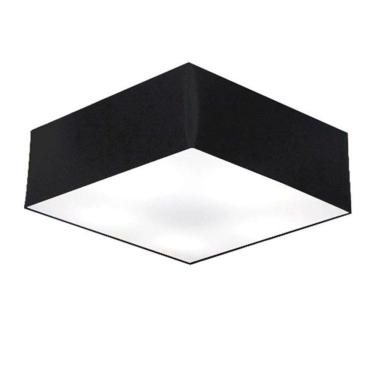 Imagem de Plafon Quadrado Vivare Md-3052 Cúpula Em Tecido 15/60x60cm - Bivolt Preto 127/220v