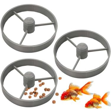 Imagem de 3 peças de anel de alimentação flutuante para peixes – dispensador redondo para betta, guppy, tartaruga – barreira flutuante para plantas – ideal para lagos e férias