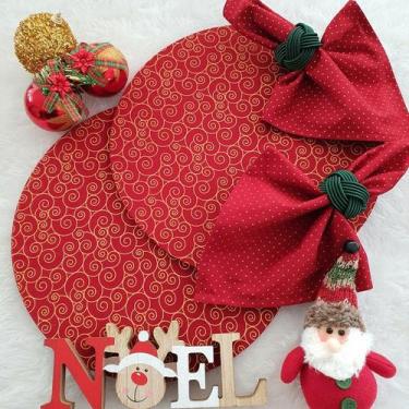 Imagem de Kit Mesa 06 Capas Sousplat 06 Bases 06 Guardanapos 06 Anéis - Criarte 