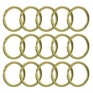 Imagem de Argolas Resistentes Italiana 28mm Para Chaveiros Dourada Com 500 Peças