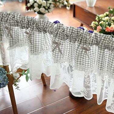 Imagem de Cortina curta de cozinha cortina moderna Voile transparente bistro cortina curta cortinas pequenas cortinas de janela, estilo campestre renda café cortina para sala de estar / varanda/casa de banho 1