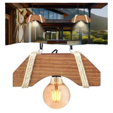 Imagem de Luminária Pendente Canga de Boi com Corda Sisal – Rústico e Aconchegante (Pequena)