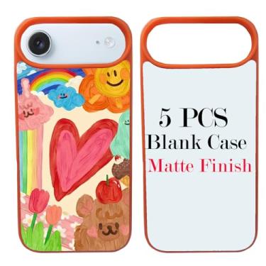 Imagem de JUSTRY 5 peças de capa de telefone em branco sublimação capas compatíveis com iPhone Air, fácil de sublimar DIY 2 em 1 capa 2D de borracha macia para impressão + inserção fosca atacado pacote