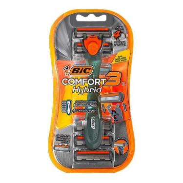 Imagem de Kit Aparelho de Barbear Bic Comfort 3 Hybrid 1 Aparelho + 6 Refis