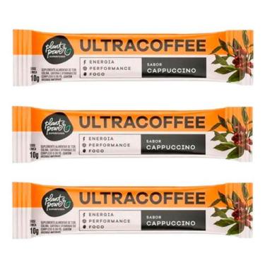 Imagem de Kit 3 Suplementos Pó Ultra Coffee Cappuccino 10G Plant Power